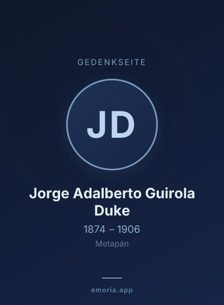 Gedenkportrait von Jorge Adalberto Guirola Duke