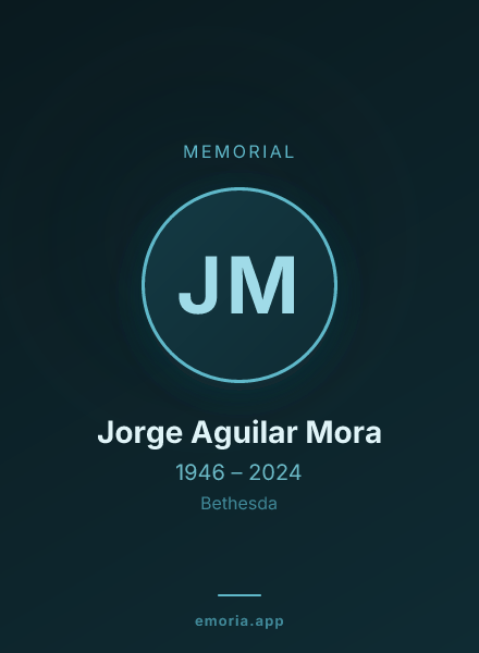 Memorial portrait of Jorge Aguilar Mora