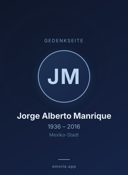 Gedenkportrait von Jorge Alberto Manrique
