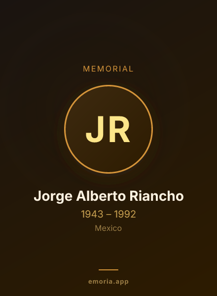 Memorial portrait of Jorge Alberto Riancho
