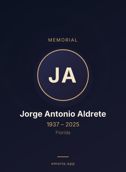 Memorial portrait of Jorge Antonio Aldrete