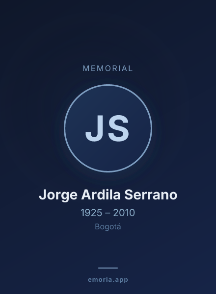 Memorial portrait of Jorge Ardila Serrano
