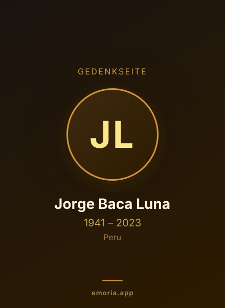Gedenkportrait von Jorge Baca Luna