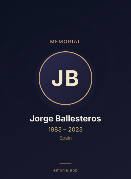Memorial portrait of Jorge Ballesteros
