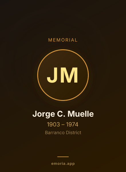 Memorial portrait of Jorge C. Muelle