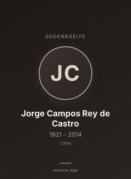 Gedenkportrait von Jorge Campos Rey de Castro