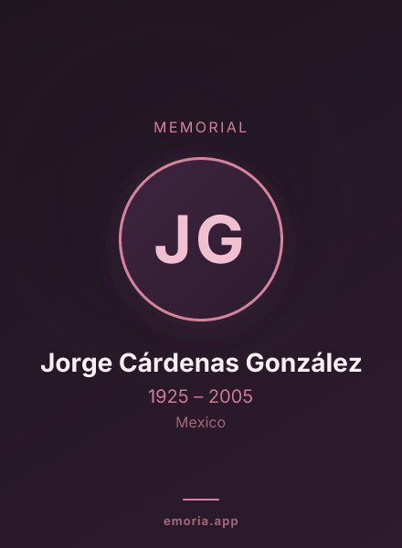 Memorial portrait of Jorge Cárdenas González