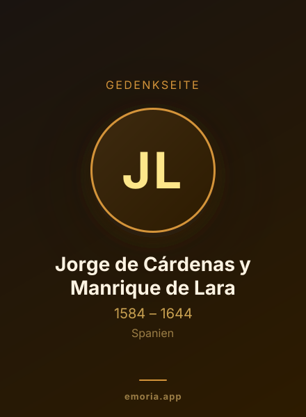Gedenkportrait von Jorge de Cárdenas y Manrique de Lara