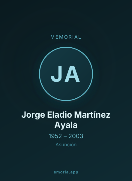 Memorial portrait of Jorge Eladio Martínez Ayala