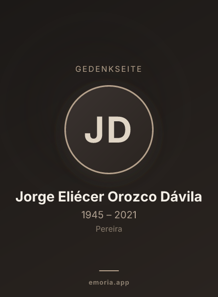 Gedenkportrait von Jorge Eliécer Orozco Dávila