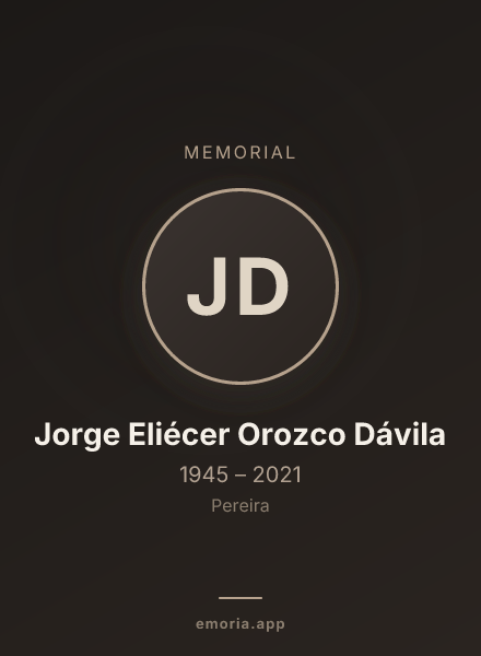 Memorial portrait of Jorge Eliécer Orozco Dávila