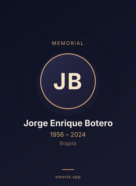 Memorial portrait of Jorge Enrique Botero