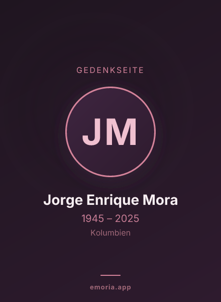 Gedenkportrait von Jorge Enrique Mora
