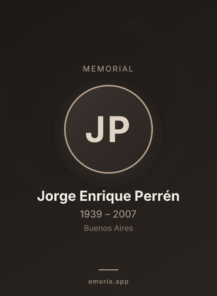 Memorial portrait of Jorge Enrique Perrén