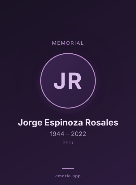 Memorial portrait of Jorge Espinoza Rosales