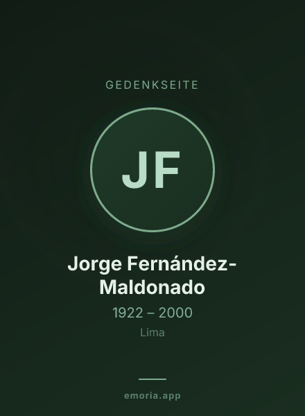 Gedenkportrait von Jorge Fernández-Maldonado