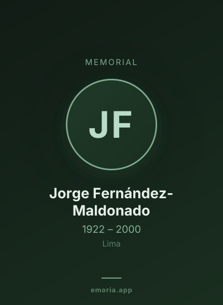 Memorial portrait of Jorge Fernández-Maldonado