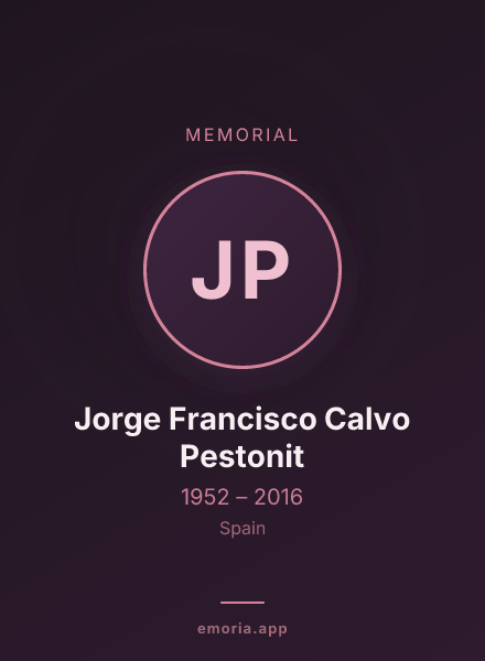 Memorial portrait of Jorge Francisco Calvo Pestonit