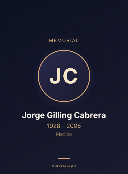 Memorial portrait of Jorge Gilling Cabrera