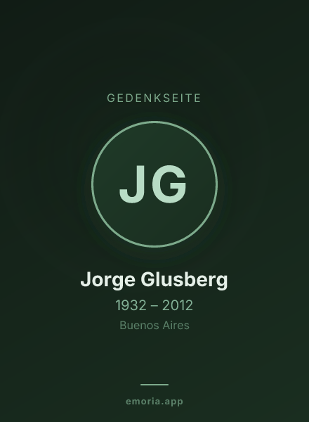 Gedenkportrait von Jorge Glusberg