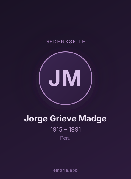 Gedenkportrait von Jorge Grieve Madge
