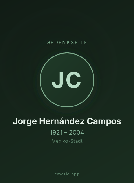 Gedenkportrait von Jorge Hernández Campos