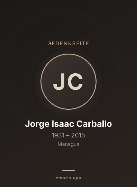 Gedenkportrait von Jorge Isaac Carballo