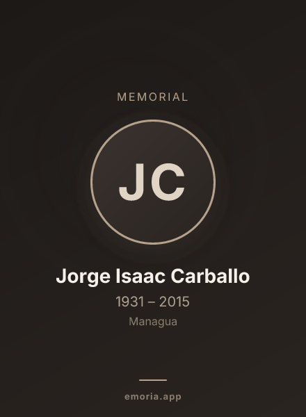 Memorial portrait of Jorge Isaac Carballo