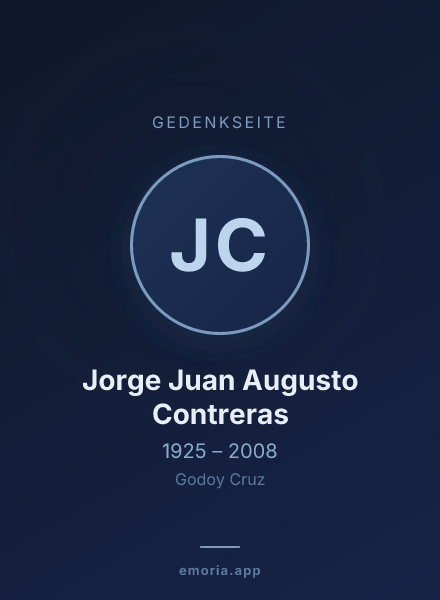 Gedenkportrait von Jorge Juan Augusto Contreras