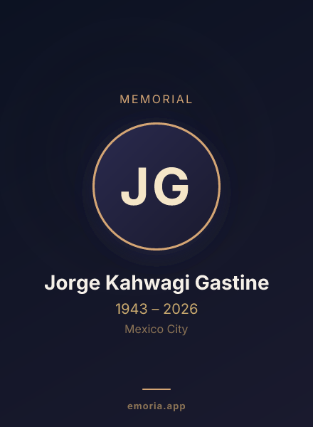 Memorial portrait of Jorge Kahwagi Gastine