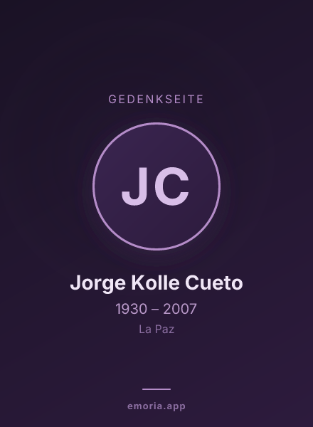Gedenkportrait von Jorge Kolle Cueto