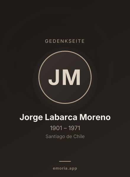 Gedenkportrait von Jorge Labarca Moreno