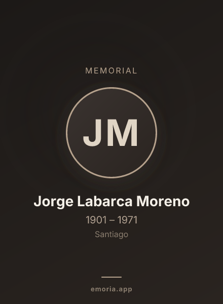 Memorial portrait of Jorge Labarca Moreno