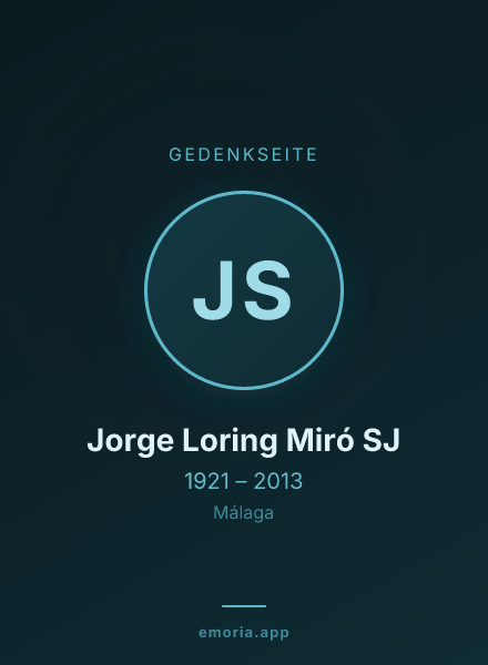 Gedenkportrait von Jorge Loring Miró SJ