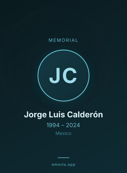 Memorial portrait of Jorge Luis Calderón