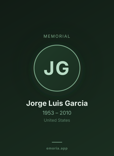 Memorial portrait of Jorge Luis Garcia