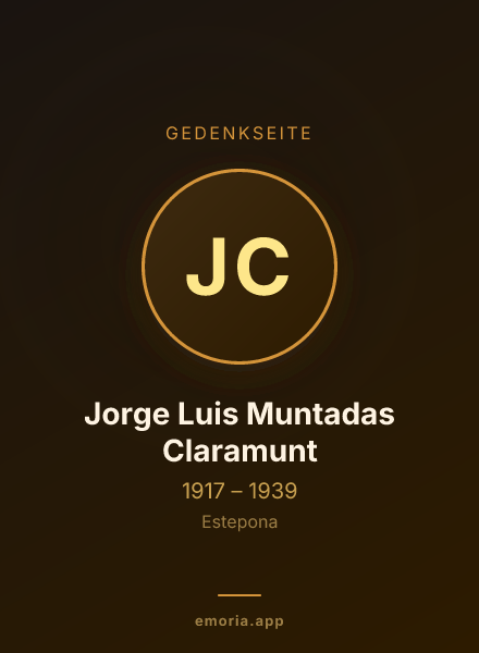 Gedenkportrait von Jorge Luis Muntadas Claramunt