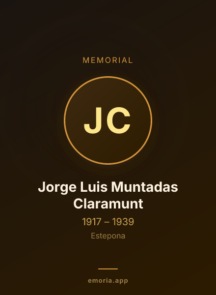 Memorial portrait of Jorge Luis Muntadas Claramunt