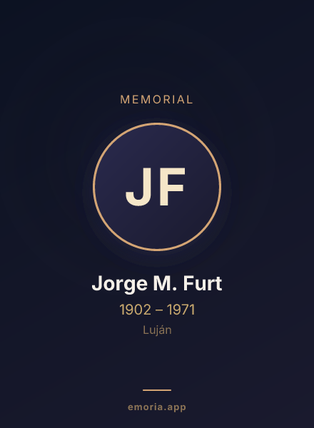 Memorial portrait of Jorge M. Furt