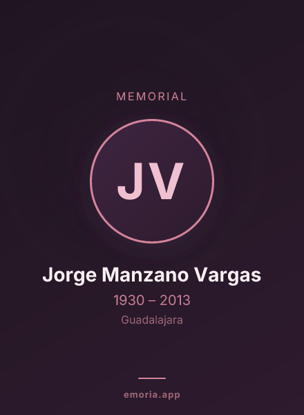 Memorial portrait of Jorge Manzano Vargas
