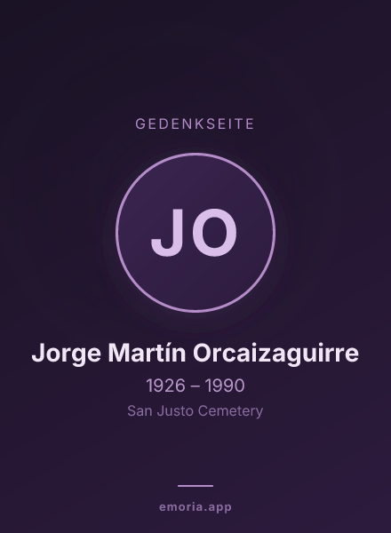 Gedenkportrait von Jorge Martín Orcaizaguirre