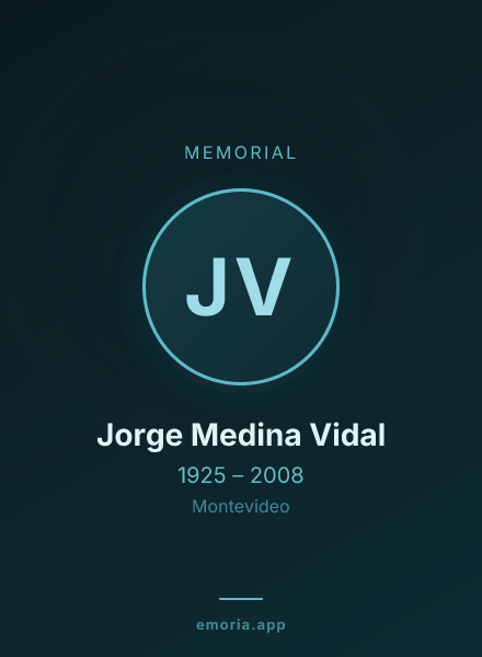 Memorial portrait of Jorge Medina Vidal