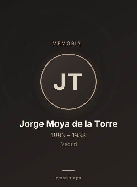 Memorial portrait of Jorge Moya de la Torre