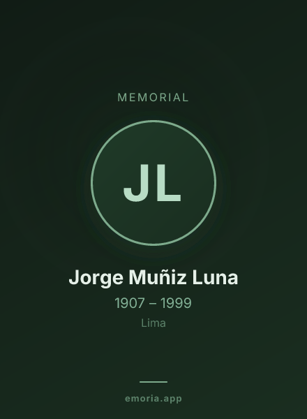 Memorial portrait of Jorge Muñiz Luna