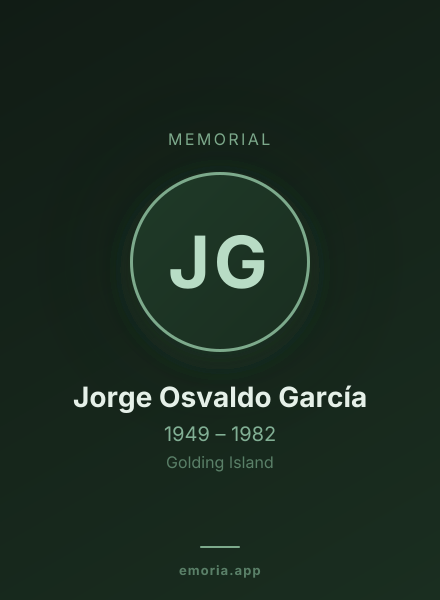 Memorial portrait of Jorge Osvaldo García