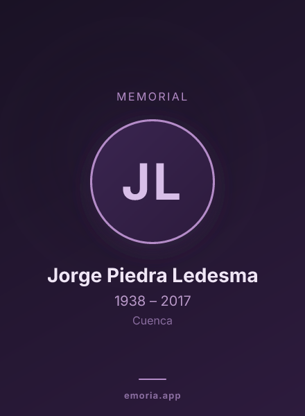 Memorial portrait of Jorge Piedra Ledesma