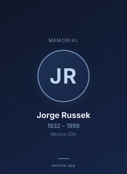 Memorial portrait of Jorge Russek