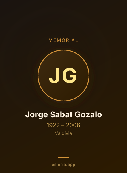 Memorial portrait of Jorge Sabat Gozalo