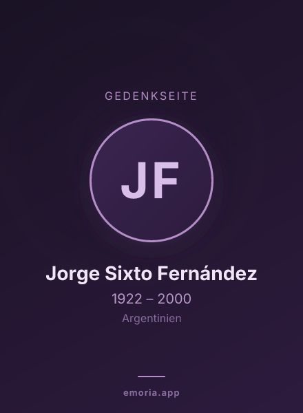 Gedenkportrait von Jorge Sixto Fernández