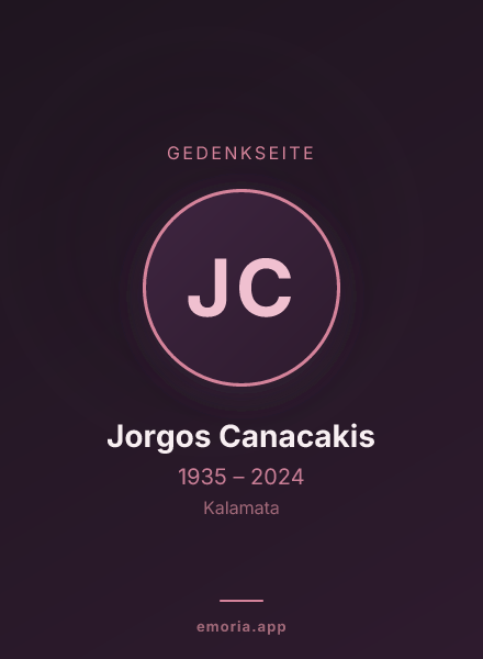 Gedenkportrait von Jorgos Canacakis